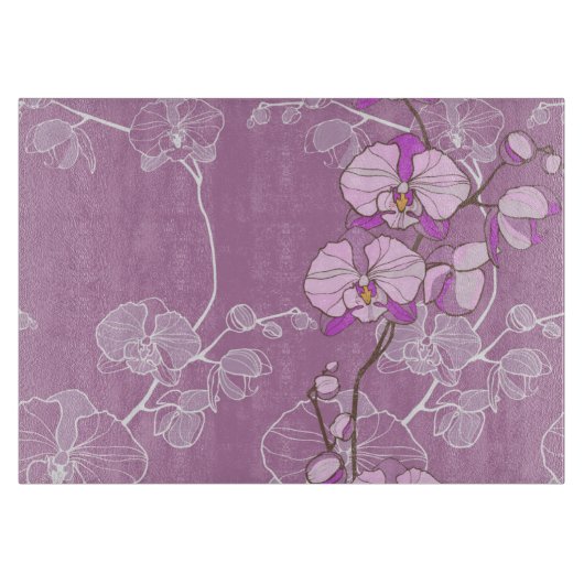 Planche À Découper Motif pourpre d'orchidée (Devant)