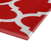 Planche À Découper Motif Quatrefoil marocain de Trellis rouge et blan (Coin)