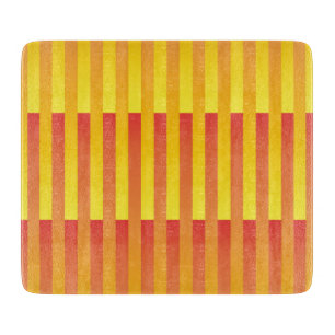 Planche À Découper Motif rayé jaune orange