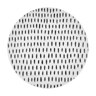 Planche À Découper Motif rayé noir et blanc : dessiné à la main