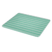 Planche À Découper Motif Rayures Blanches Aquamarine (Coin)