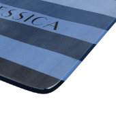 Planche À Découper Motif rayures bleues nom moderne (Coin)