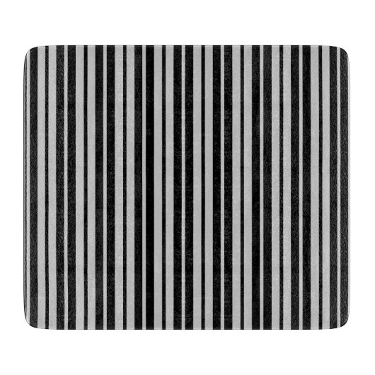 Planche À Découper Motif rayures verticales gris cendré noir (Devant)