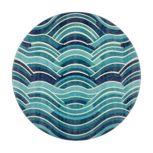 Planche À Découper Motif répétitif de vagues océaniques géométriques 