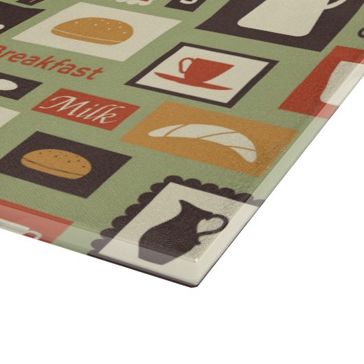 Planche À Découper motif rétro avec cuisine pour le petit-déjeuner (Coin)