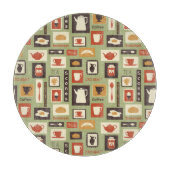Planche À Découper motif rétro avec cuisine pour le petit-déjeuner (Devant)
