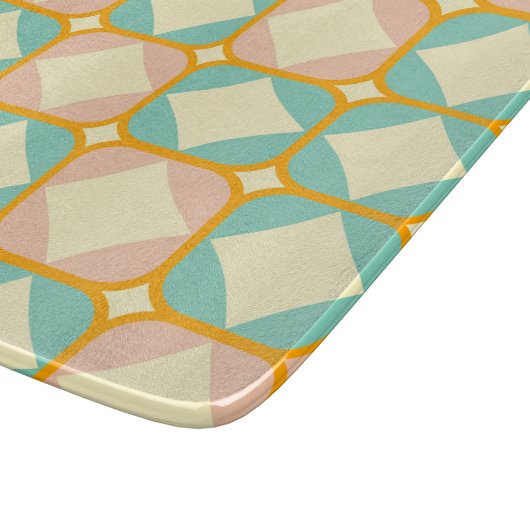 Planche À Découper Motif rétro continu avec des carrés arrondis (Coin)