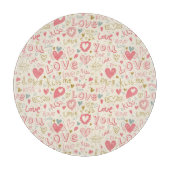 Planche À Découper Motif romantique avec des coeurs et des lèvres (Devant)