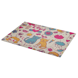 Planche À Découper Motif romantique coloré
