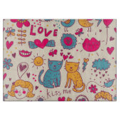 Planche À Découper Motif romantique coloré (Devant)