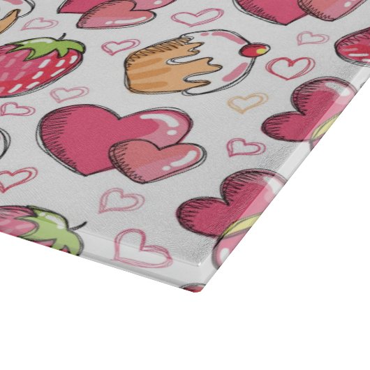 Planche À Découper motif romantique de nourriture (Coin)