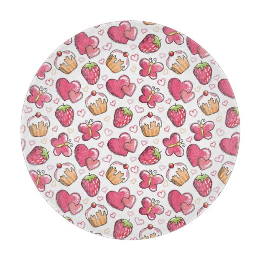 Planche À Découper motif romantique de nourriture (Devant)