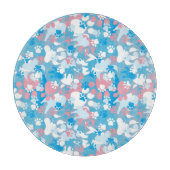 Planche À Découper Motif rose et bleu de chien de camouflage (Devant)