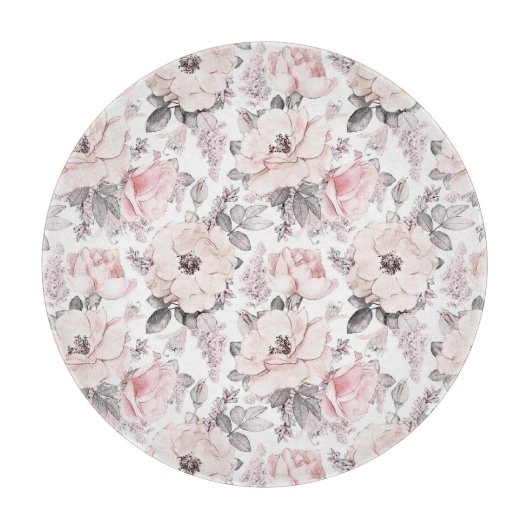 Planche À Découper Motif rose et gris classique (Devant)