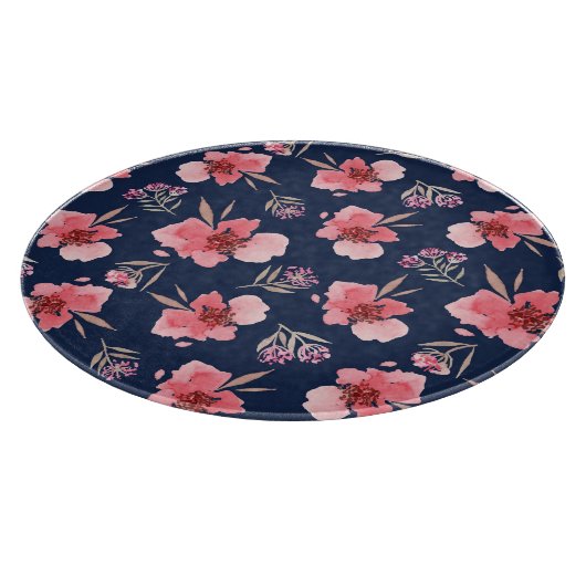 Planche À Découper Motif rose foncé d'aquarelle (Coin)