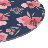 Planche À Découper Motif rose foncé d'aquarelle (Coin)