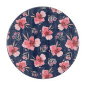 Planche À Découper Motif rose foncé d'aquarelle (Devant)