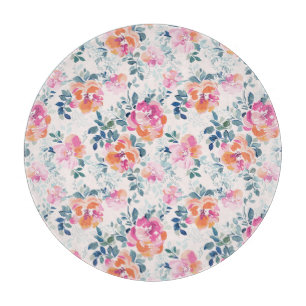 Planche À Découper Motif Rose peint