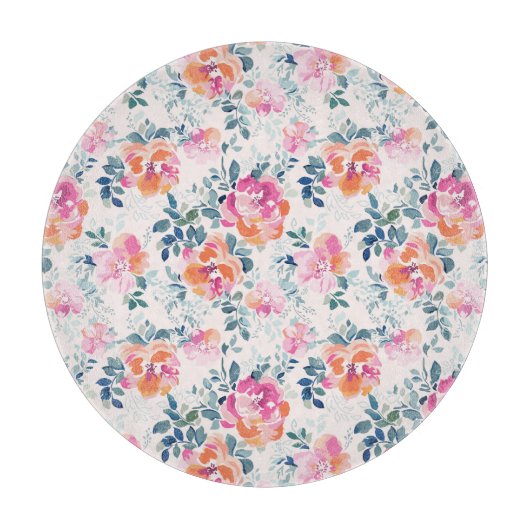 Planche À Découper Motif Rose peint (Devant)