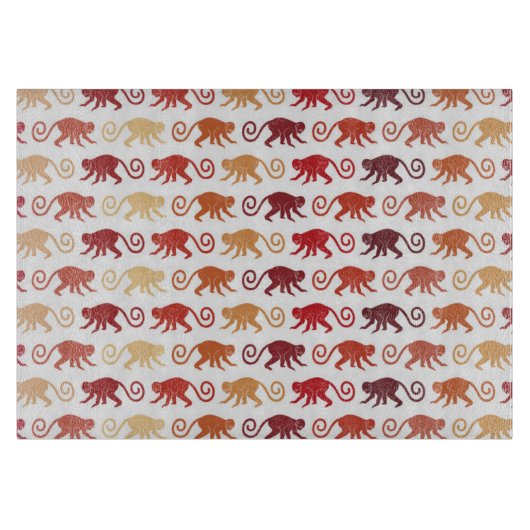 Planche À Découper Motif rouge de singes (Devant)
