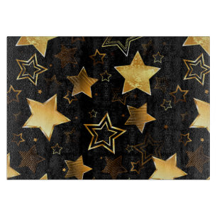 Planche À Découper Motif sans couture avec des étoiles dorées