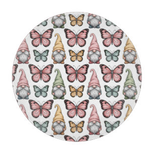 Planche À Découper Motif sans couture avec des lutins et des papillon