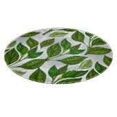 Planche À Découper Motif sans couture avec Feuilles de thé vert (Coin)