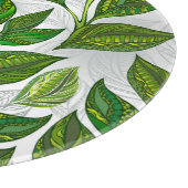 Planche À Découper Motif sans couture avec Feuilles de thé vert (Coin)