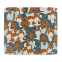 Motif sans couture avec filles noires et blanches