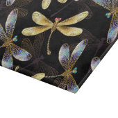Planche À Découper Motif sans couture avec libellules d'or (Coin)