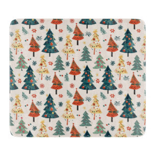Planche À Découper Motif sans couture d'arbres de Noël en pin colorés