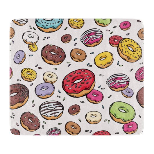Planche À Découper Motif sans couture de donuts (Devant)