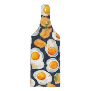 Planche À Découper Motif sans couture d'œuf frit et de toast Art de