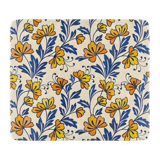 Planche À Découper Motif sans couture époustouflant de fleurs et de f (Devant)