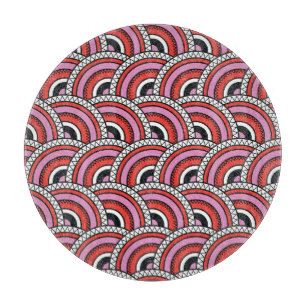 Planche À Découper Motif sans couture géométrique rétro