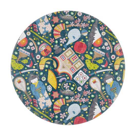 Planche À Découper Motif sans couture japonais (Devant)