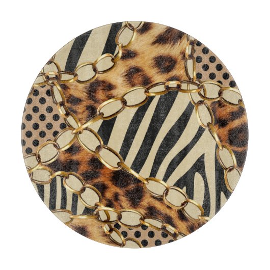 Planche À Découper Motif sans couture Leopard Poster de animal (Devant)