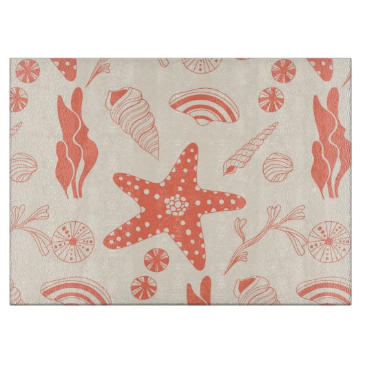 Planche À Découper Motif sans joint avec coquillages (Devant)