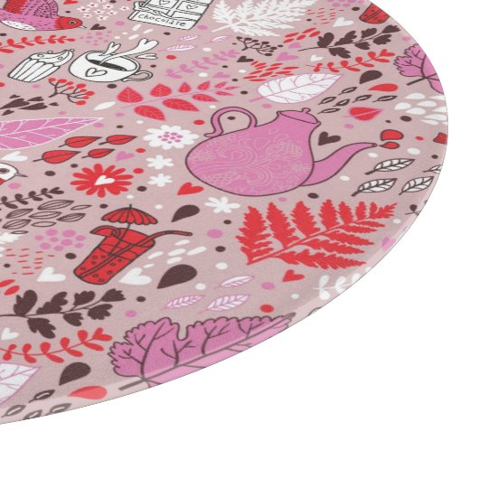 Planche À Découper Motif savoureux avec des oiseaux et des fleurs (Coin)