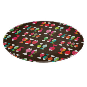 Planche À Découper Motif sous-marin 2 de rétros poissons abstraits