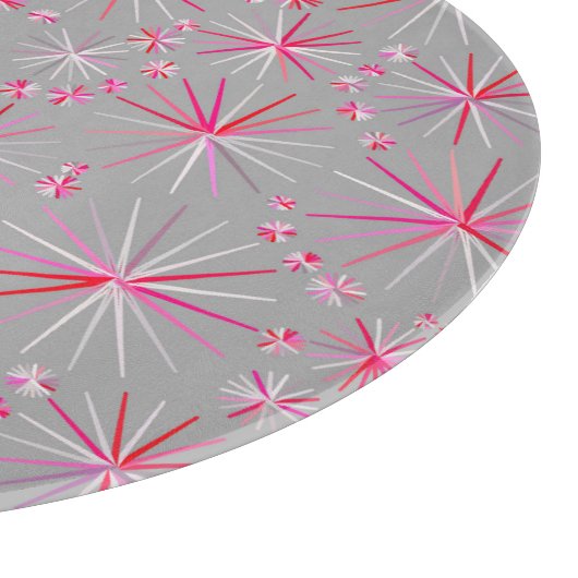 Planche À Découper Motif Spoutnik du milieu du siècle, Grey et Fuchsi (Coin)