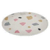 Planche À Découper Motif Terrazzo Abstrait Rose Gris Or (Coin)