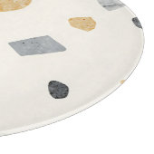 Planche À Découper Motif Terrazzo Abstrait Rose Gris Or (Coin)