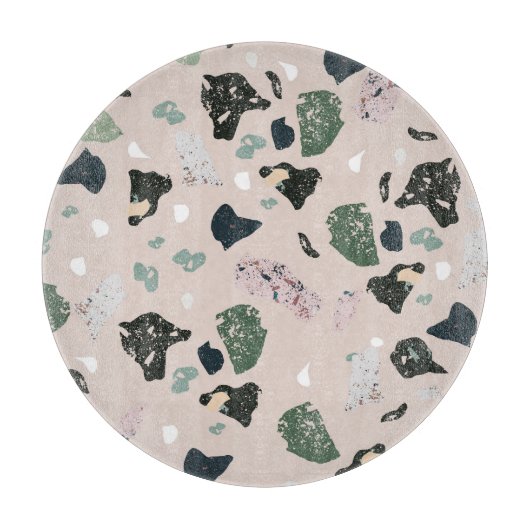 Planche À Découper Motif Terrazzo Vert (Devant)