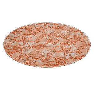 Planche À Découper Motif tiré par la main de mer