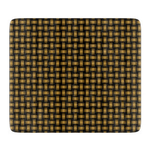 Planche À Découper Motif Tissé Orange Noir