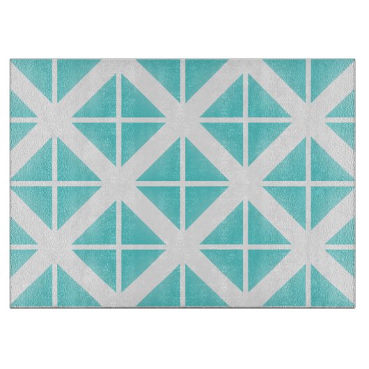 Planche À Découper Motif Triangle tendance Turquoise (Devant)