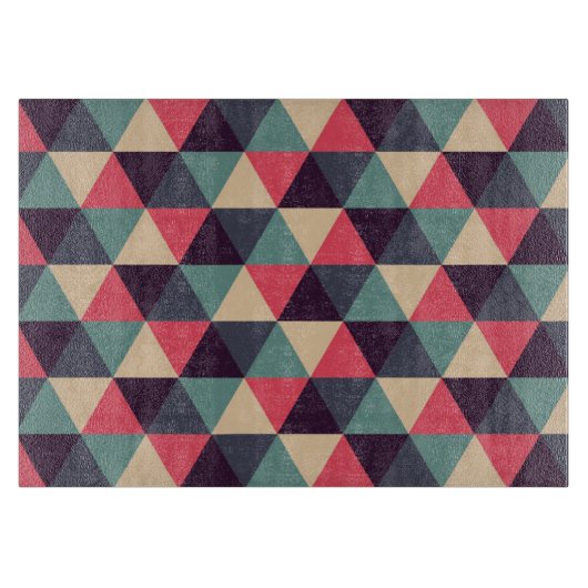 Planche À Découper Motif Triangle Turquoise Et Rose (Devant)