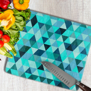 Planche À Découper Motif Triangles Turquoise moderne