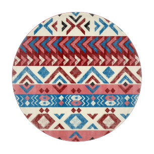 Planche À Découper Motif tribal coloré tiré à la main